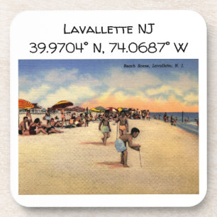 Lavallette NJ Map Koordiniert Vintagen Stil Getränkeuntersetzer