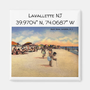 Lavallette NJ Map Koordiniert Vintagen Stil Magnet