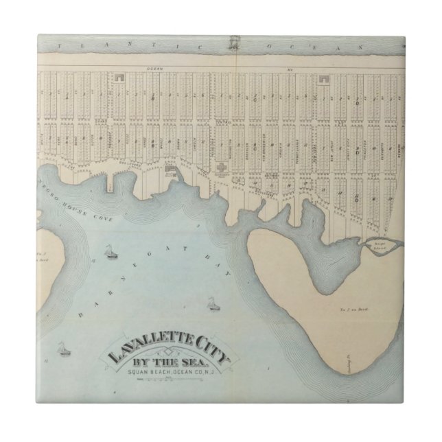 Lavallette Stadt durch das Meer, Squan Strand, NJ Fliese (Vorderseite)