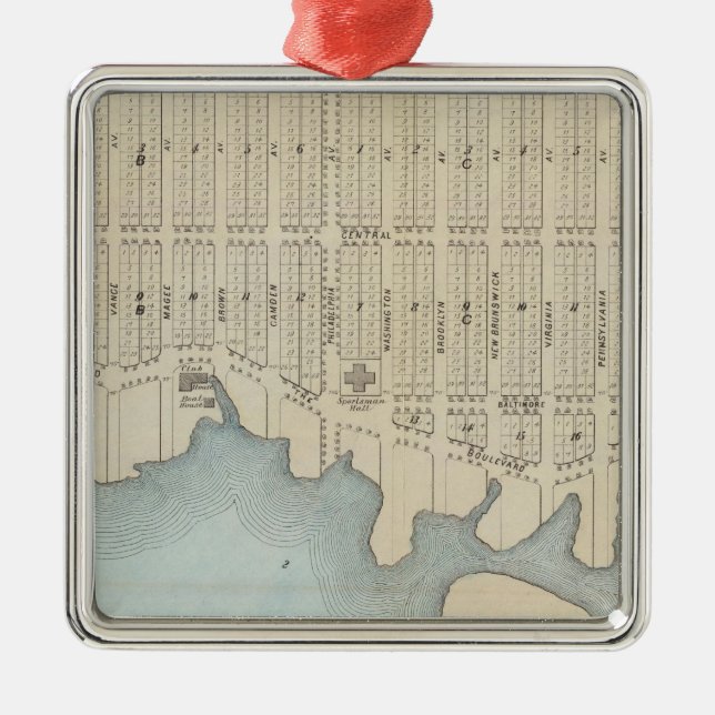 Lavallette Stadt durch das Meer, Squan Strand, NJ Ornament Aus Metall (Vorne)