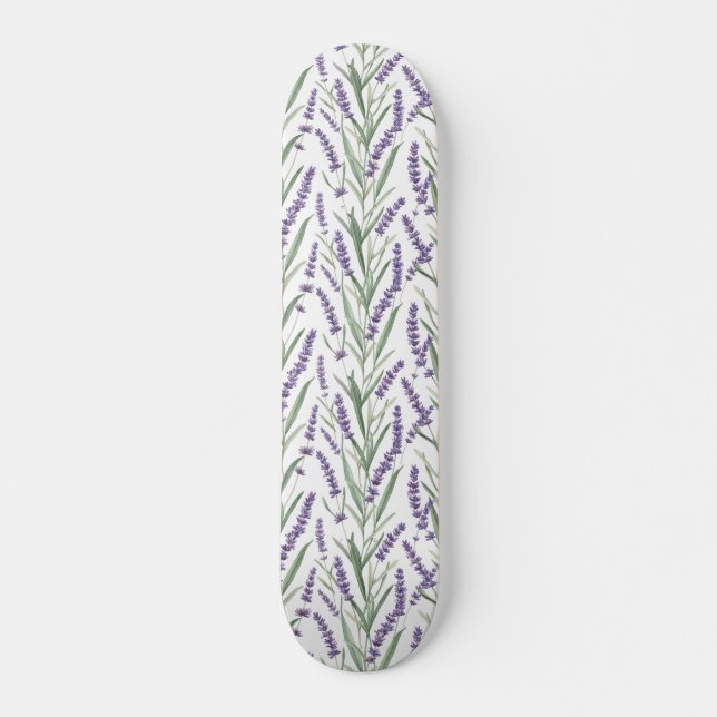 Lavanbotanisches Muster Skateboard (Vorne)
