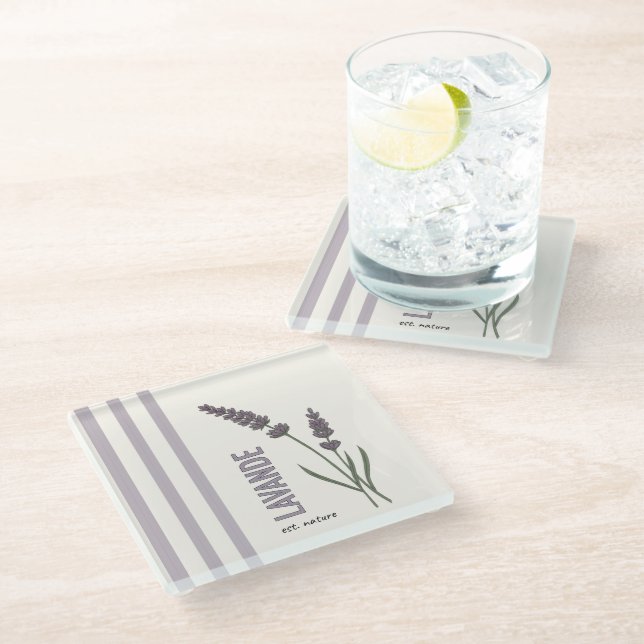 Lavande est. Nature Glasuntersetzer (Schrägansicht)