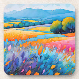 "Lavande Serenité" weite Landschaft Provence Getränkeuntersetzer