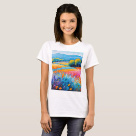"Lavande Serenité" weite Landschaft Provence T-Shirt