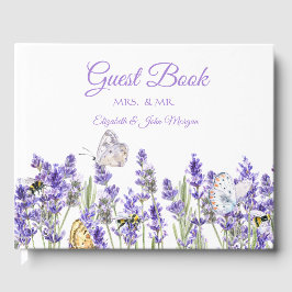 Lavander Butterflies Botanical Gästebuch