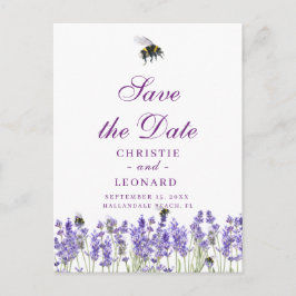 Lavander Lila Simple Save the Date Postkarte