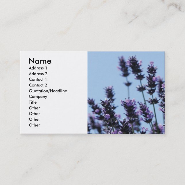 Lavander Pflanze Business Card Visitenkarte (Vorderseite)