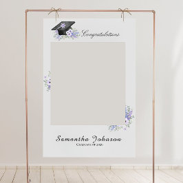  Lavander Purple Floral Graduation Photo Prop sign Poster