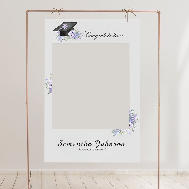  Lavander Purple Floral Graduation Photo Prop sign Poster (Von Creator hochgeladen)