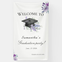  Lavander Purple Floral Graduation welcome banner