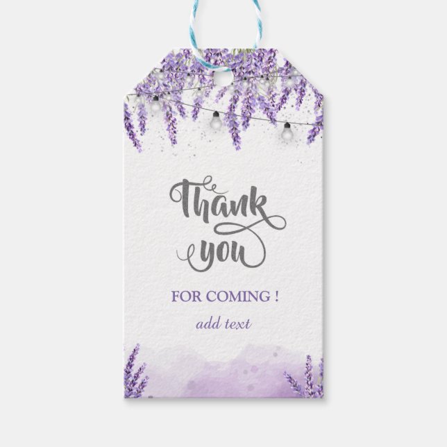 Lavander String Lights Geschenkanhänger (Vorderseite)