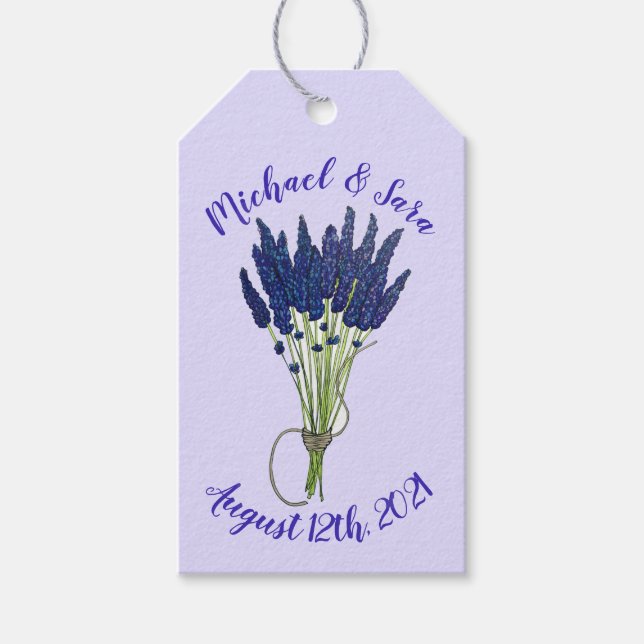 Lavandula Lavender Bunch Kraut Lila Blumengarten Geschenkanhänger (Vorderseite)