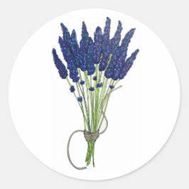 Lavandula Lavender Bunch Kraut Lila Blumengarten Runder Aufkleber