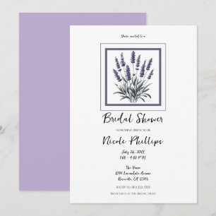 Lavandula Lavender Floral Blume Brautparty Einladung
