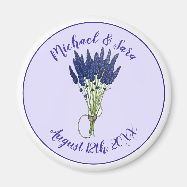 Lavandula Lavender Floral Lila Gastgeschenk Hochze Magnet (Vorne)