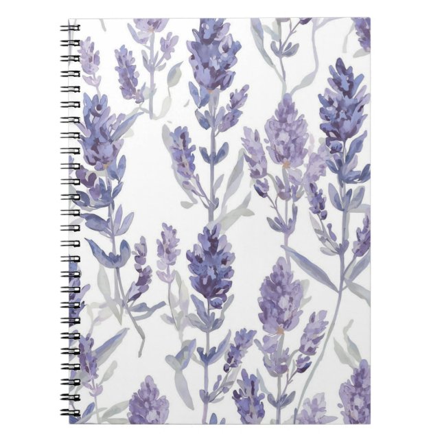 Lavanfelder | Lila Wasserfarben-Blumenmuster Notizblock (Vorderseite)