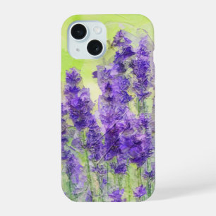 Lavanidolblüten Lila Wasserfarbe Floral iPhone 15 Hülle