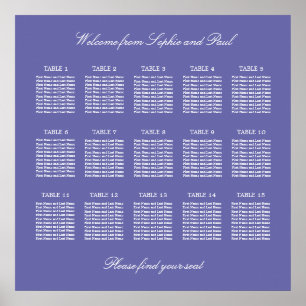 Lavendel 15 Tisch Hochzeit Sitzordnung Poster