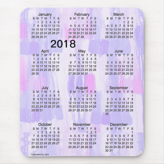 Lavendel 2018 beleuchtet Großdruck-Kalender durch Mousepad (Vorne)