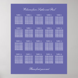 Lavendel 20 Tabelle Hochzeitsstempelplakat Poster