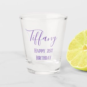 Lavendel 21. Geburtstag Schnapsglas