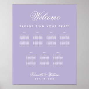 Lavendel 7 Tische Lila Hochzeit Sitzordnung Poster
