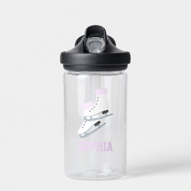 Lavendel Abbildung Skate Personalisierte Girls Trinkflasche (Vorne)