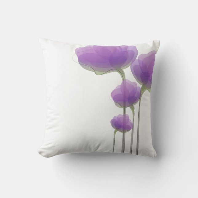 Lavendel Abstrakte Blume Pillow Kissen (Vorderseite)