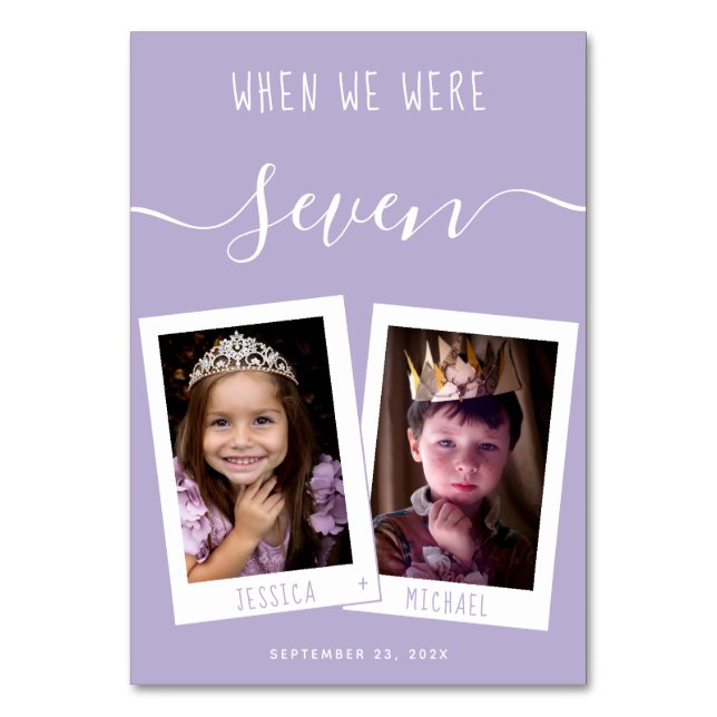 Lavendel, als wir Fotos Lila Hochzeit waren Tischnummer (Vorderseite)