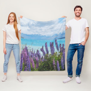 Lavendel am Seeufer Fleecedecke