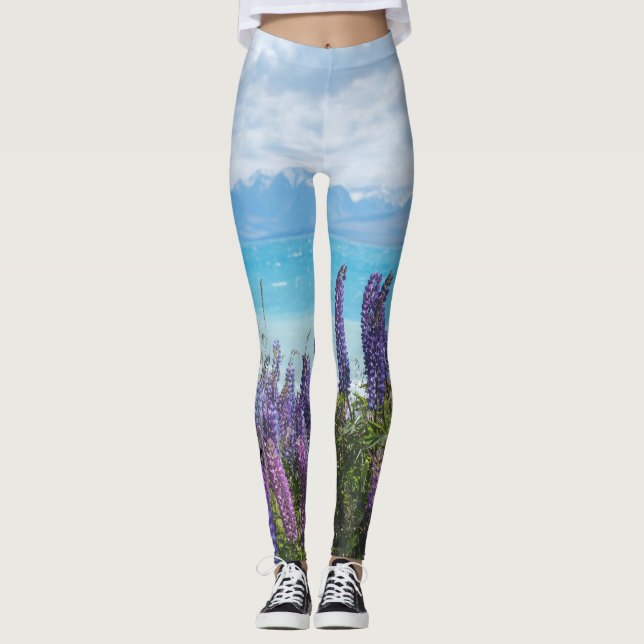 Lavendel am Seeufer Leggings (Vorderseite)