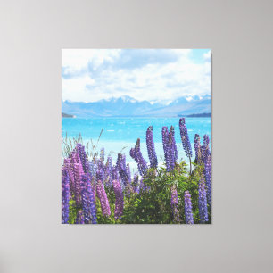 Lavendel am Seeufer Leinwanddruck