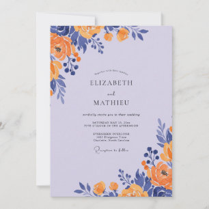 Lavendel-Amber-Laub-Eukalyptus-Hochzeit Einladung
