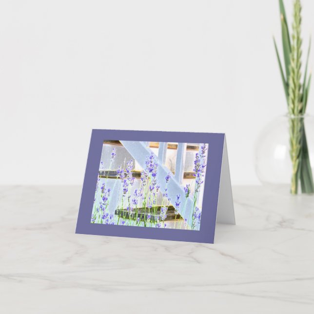Lavendel an der Treppe Karte (Vorderseite)