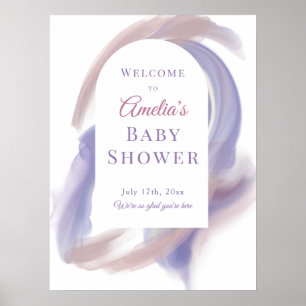 Lavendel-Aquarell-Abstraktes Willkommensposter Poster