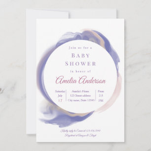Lavendel-Aquarell-Baby-Shower Einladung
