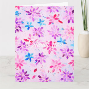 Lavendel-Aquarell-Blumen-Hochzeits-Dankeskarten Karte