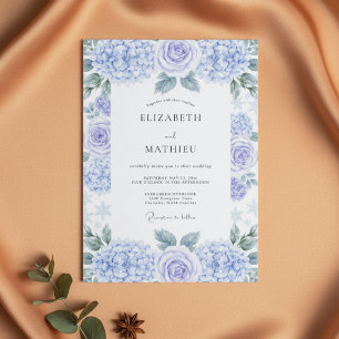 Lavendel-Aquarell-Blumenromanze Hochzeit Einladung