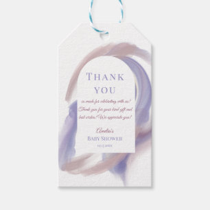 Lavendel-Aquarell-Bogen-Baby-Shower-Dankeschön Geschenkanhänger