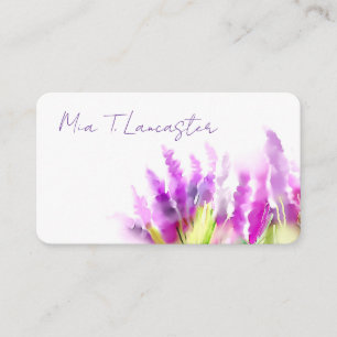 Lavendel-Aquarell-Lila-Floral-Geschäftskarte Visitenkarte