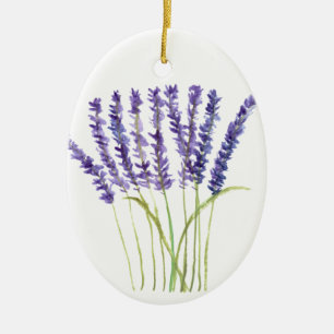 Lavendel-Aquarell-Malerei, violette Blumen Keramikornament
