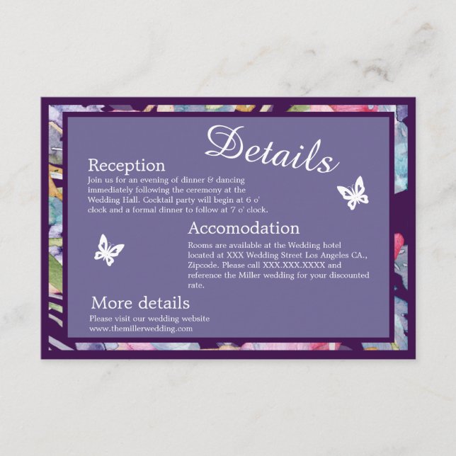 Lavendel Aquarell Wildblume Grünpflanzen Begleitkarte (Vorderseite)