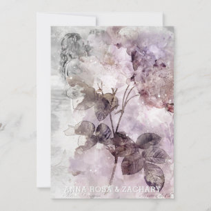 *~*  Lavendel AR26 QR RSVP FOTO Vintage - Hochzeit Einladung