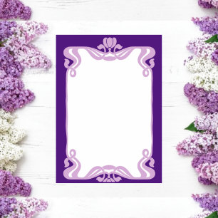 Lavendel Art Nouveau Border Menükarte