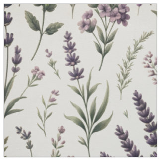 Lavendel auf cremefarbenem Vintage-Blumenstoff Stoff