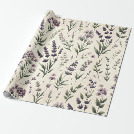 Lavendel auf der Vintagen Papierrolle für Creme Geschenkpapier