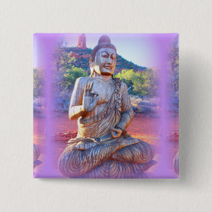 Lavendel-aura-Buddha Button