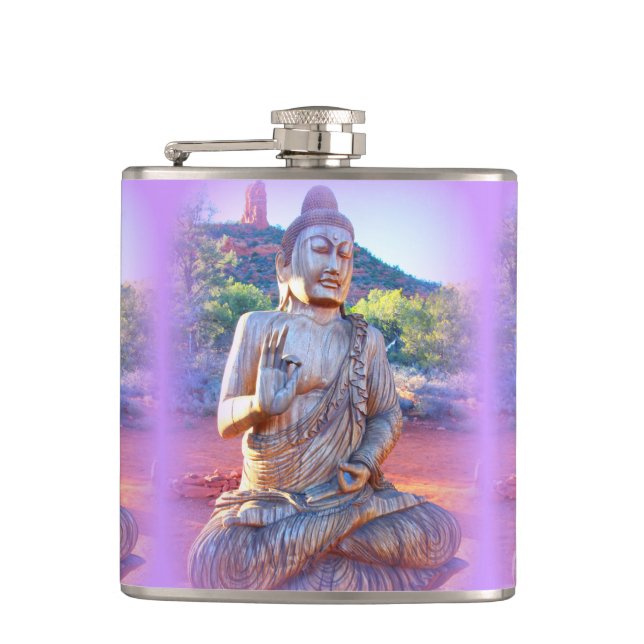 Lavendel-aura-Buddha Flachmann (Vorderseite)