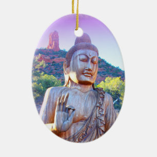 Lavendel-aura-Buddha Keramikornament