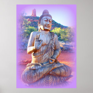 Lavendel-aura-Buddha Poster
